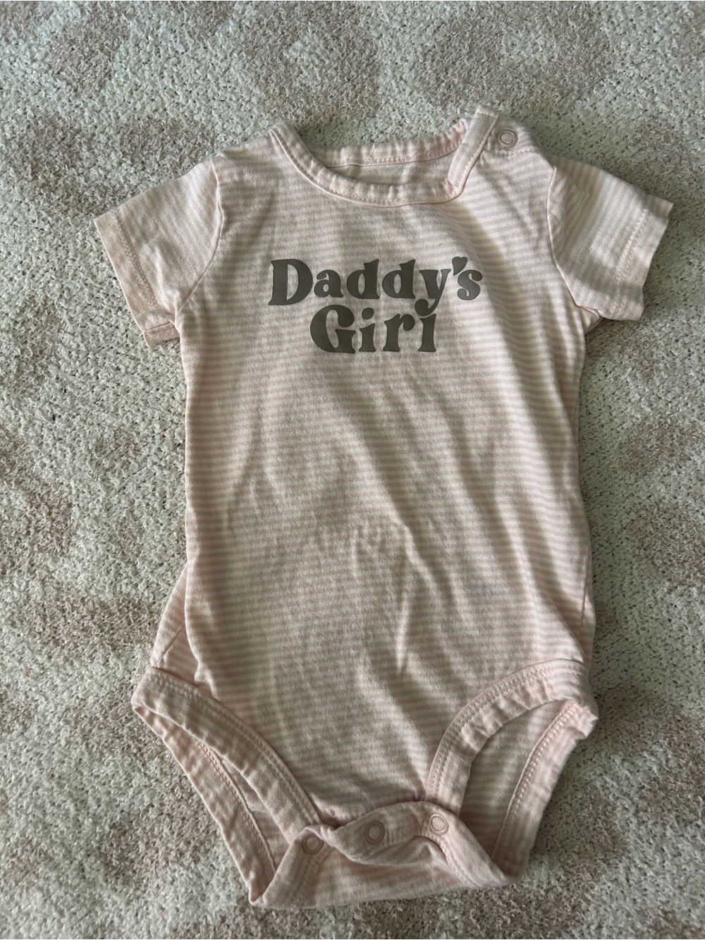 Carter's Light Pink Stripe "Daddy's Girl" Baby Bodysuit